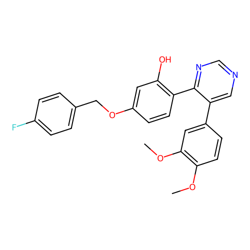 2-[5-(3,4-Dimethoxyphenyl)pyrimidin-4-yl]-5-[(4-fluorophenyl)methoxy]phenol structure