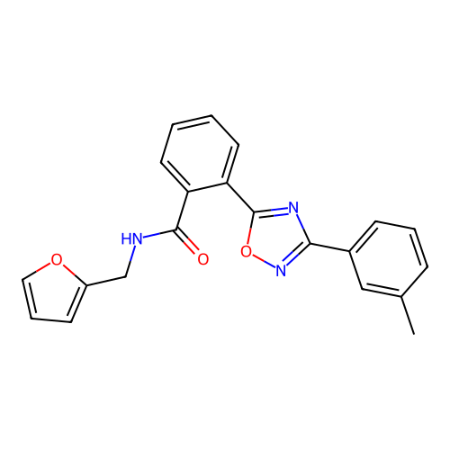 N-(furan-2-ylmethyl)-2-[3-(3-methylphenyl)-1,2,4-oxadiazol-5-yl]benzamide structure