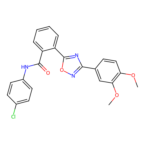 N-(4-chlorophenyl)-2-[3-(3,4-dimethoxyphenyl)-1,2,4-oxadiazol-5-yl]benzamide structure