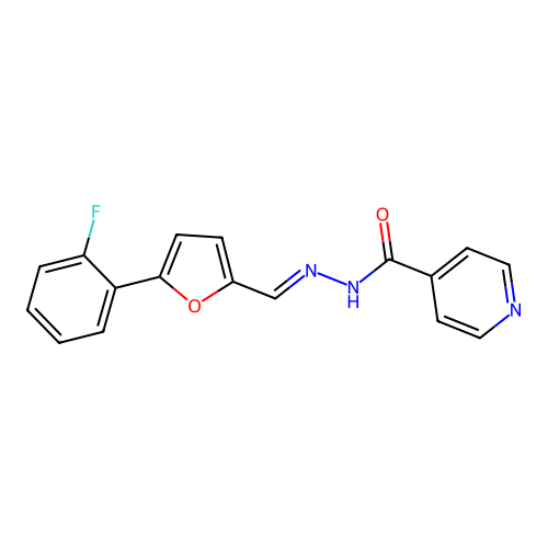N'-{(E)-[5-(2-fluorophenyl)furan-2-yl]methylidene}pyridine-4-carbohydrazide structure