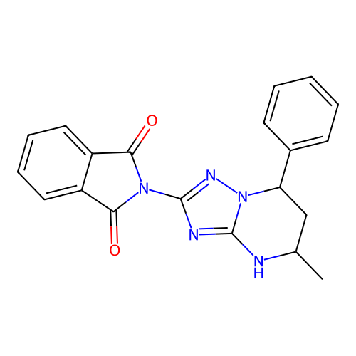 2-(5-methyl-7-phenyl-1,5,6,7-tetrahydro-[1,2,4]triazolo[1,5-a]pyrimidin-2-yl)isoindole-1,3-dione structure