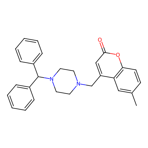 4-{[4-(Diphenylmethyl)piperazinyl]methyl}-6-methylchromen-2-one structure