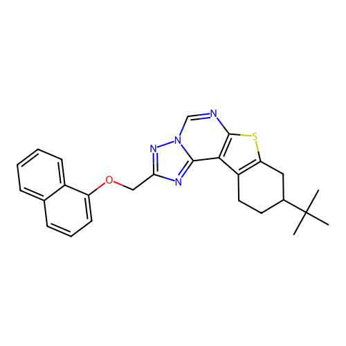 [9-(TERT-BUTYL)-8,9,10,11-TETRAHYDRO[1]BENZOTHIENO[3,2-E][1,2,4]TRIAZOLO[1,5-C]PYRIMIDIN-2-YL]METHYL (1-NAPHTHYL) ETHER structure