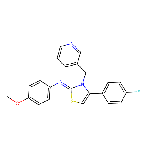 N-[(2Z)-4-(4-fluorophenyl)-3-(pyridin-3-ylmethyl)-1,3-thiazol-2(3H)-ylidene]-4-methoxyaniline structure