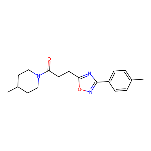 3-[3-(4-methylphenyl)-1,2,4-oxadiazol-5-yl]-1-(4-methylpiperidin-1-yl)propan-1-one structure