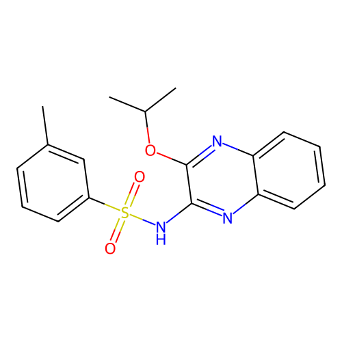 3-methyl-N-(3-propan-2-yloxyquinoxalin-2-yl)benzenesulfonamide structure