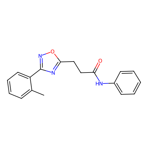 3-[3-(2-methylphenyl)-1,2,4-oxadiazol-5-yl]-N-phenylpropanamide structure