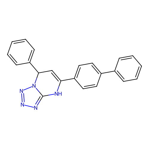 5-(Biphenyl-4-yl)-7-phenyl-3,7-dihydrotetrazolo[1,5-a]pyrimidine structure