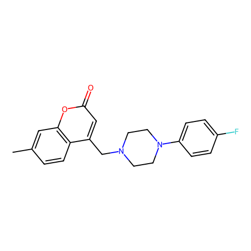 4-{[4-(4-fluorophenyl)piperazin-1-yl]methyl}-7-methyl-2H-chromen-2-one structure