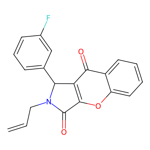 1-(3-fluorophenyl)-2-prop-2-enyl-1H-chromeno[2,3-c]pyrrole-3,9-dione structure