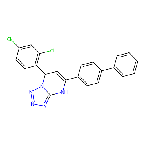 5-(Biphenyl-4-yl)-7-(2,4-dichlorophenyl)-4,7-dihydrotetrazolo[1,5-a]pyrimidine structure