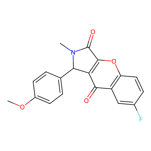 7-fluoro-1-(4-methoxyphenyl)-2-methyl-1,2-dihydrochromeno[2,3-c]pyrrole-3,9-dione structure