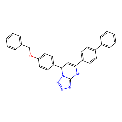 7-[4-(Benzyloxy)phenyl]-5-(biphenyl-4-yl)-4,7-dihydrotetrazolo[1,5-a]pyrimidine structure