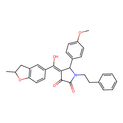 3-hydroxy-5-(4-methoxyphenyl)-4-(2-methyl-2,3-dihydro-1-benzofuran-5-carbonyl)-1-(2-phenylethyl)-2,5-dihydro-1H-pyrrol-2-one structure