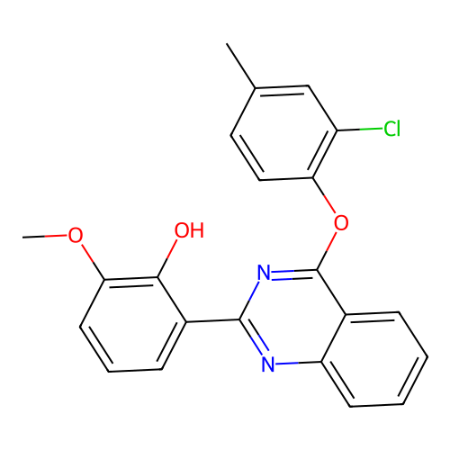 2-(4-(2-Chloro-4-methylphenoxy)quinazolin-2-yl)-6-methoxyphenol structure