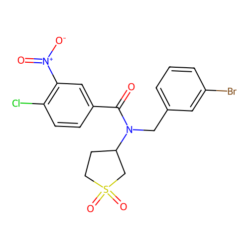 N-(3-bromobenzyl)-4-chloro-N-(1,1-dioxidotetrahydrothiophen-3-yl)-3-nitrobenzamide structure