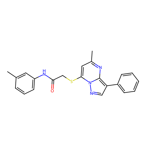 2-((5-methyl-3-phenylpyrazolo[1,5-a]pyrimidin-7-yl)thio)-N-(m-tolyl)acetamide structure
