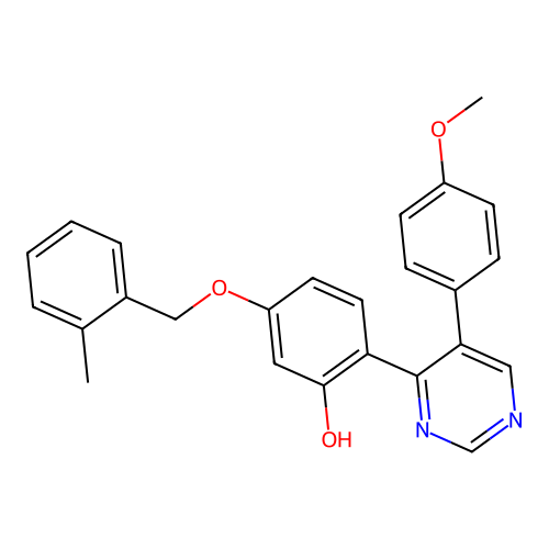 2-[5-(4-Methoxyphenyl)pyrimidin-4-yl]-5-[(2-methylphenyl)methoxy]phenol structure