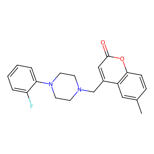 4-{[4-(2-fluorophenyl)piperazin-1-yl]methyl}-6-methyl-2H-chromen-2-one structure