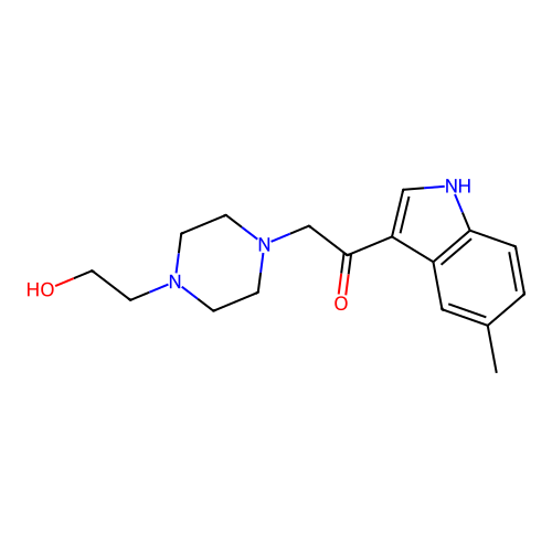 2-[4-(2-hydroxyethyl)piperazin-1-yl]-1-(5-methyl-1H-indol-3-yl)ethanone structure