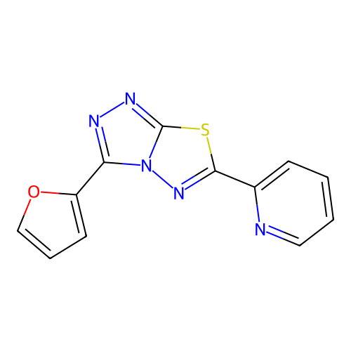 3-(2-Furyl)-6-(2-pyridinyl)[1,2,4]triazolo[3,4-b][1,3,4]thiadiazole structure