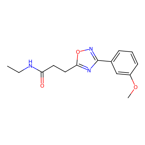 N-ethyl-3-[3-(3-methoxyphenyl)-1,2,4-oxadiazol-5-yl]propanamide structure
