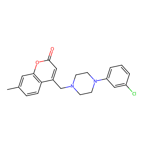 4-{[4-(3-chlorophenyl)piperazin-1-yl]methyl}-7-methyl-2H-chromen-2-one structure