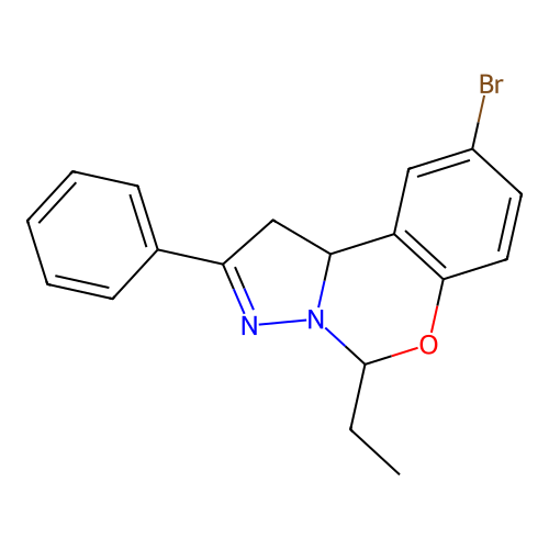 9-Bromo-5-ethyl-2-phenyl-1,10b-dihydropyrazolo[1,5-c][1,3]benzoxazine structure