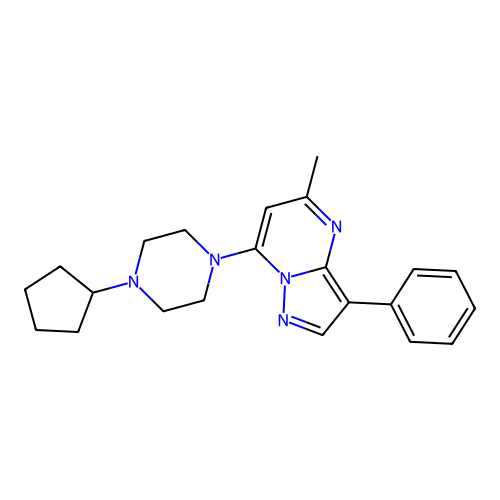 7-(4-Cyclopentylpiperazin-1-yl)-5-methyl-3-phenylpyrazolo[1,5-a]pyrimidine structure