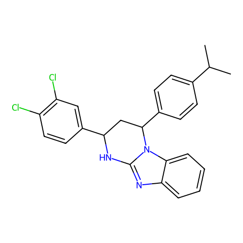 2-(3,4-dichlorophenyl)-4-(4-isopropylphenyl)-1,2,3,4-tetrahydrobenzo[4,5]imidazo[1,2-a]pyrimidine structure