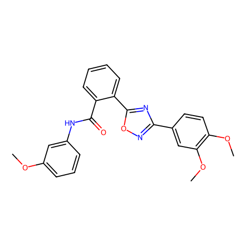 2-[3-(3,4-dimethoxyphenyl)-1,2,4-oxadiazol-5-yl]-N-(3-methoxyphenyl)benzamide structure