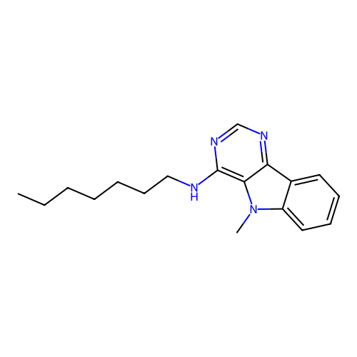 N-heptyl-5-methylpyrimido[5,4-b]indol-4-amine structure
