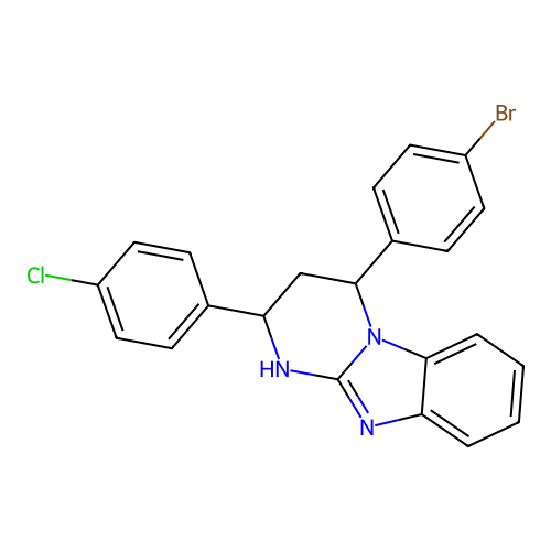4-(4-bromophenyl)-2-(4-chlorophenyl)-1,2,3,4-tetrahydropyrimido[1,2-a]benzimidazole structure