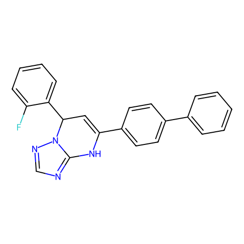 5-(Biphenyl-4-yl)-7-(2-fluorophenyl)-4,7-dihydro[1,2,4]triazolo[1,5-a]pyrimidine structure