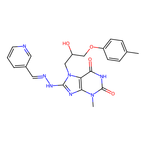 C22H23N7O4 structure