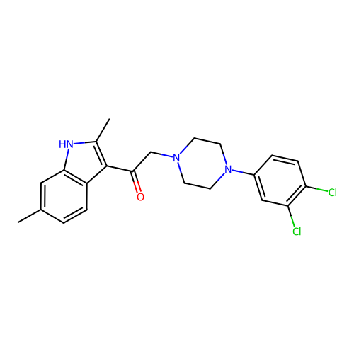 2-[4-(3,4-dichlorophenyl)piperazin-1-yl]-1-(2,6-dimethyl-1H-indol-3-yl)ethanone structure