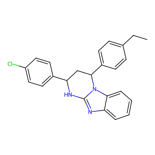 2-(4-chlorophenyl)-4-(4-ethylphenyl)-1,2,3,4-tetrahydropyrimido[1,2-a]benzimidazole structure
