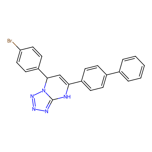5-(Biphenyl-4-yl)-7-(4-bromophenyl)-3,7-dihydrotetrazolo[1,5-a]pyrimidine structure
