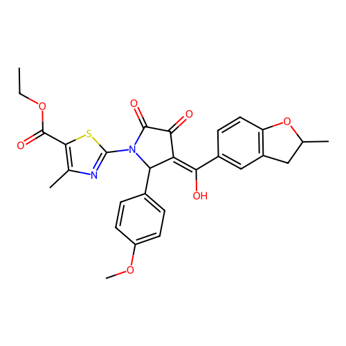 ethyl 2-(3-hydroxy-5-(4-methoxyphenyl)-4-(2-methyl-2,3-dihydrobenzofuran-5-carbonyl)-2-oxo-2,5-dihydro-1H-pyrrol-1-yl)-4-methylthiazole-5-carboxylate structure