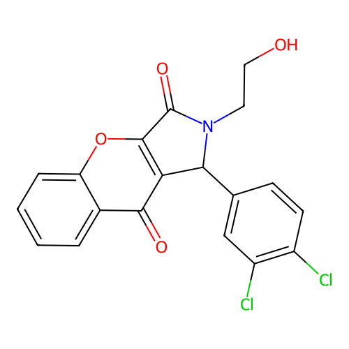 1-(3,4-dichlorophenyl)-2-(2-hydroxyethyl)-1,2-dihydrochromeno[2,3-c]pyrrole-3,9-dione structure