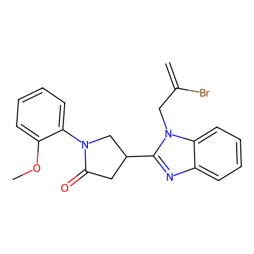 4-[1-(2-Bromoprop-2-enyl)benzimidazol-2-yl]-1-(2-methoxyphenyl)pyrrolidin-2-one structure