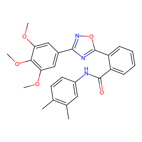 N-(3,4-dimethylphenyl)-2-[3-(3,4,5-trimethoxyphenyl)-1,2,4-oxadiazol-5-yl]benzamide structure