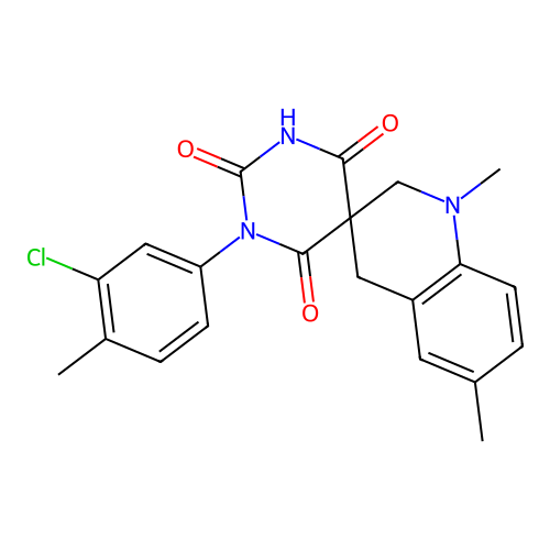1-(3-chloro-4-methylphenyl)-1',6'-dimethyl-2',4'-dihydro-1H,1'H-spiro[pyrimidine-5,3'-quinoline]-2,4,6(3H)-trione structure