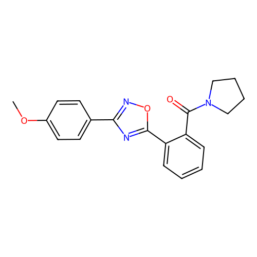 [2-[3-(4-Methoxyphenyl)-1,2,4-oxadiazol-5-yl]phenyl]-pyrrolidin-1-ylmethanone structure