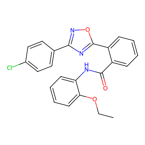 2-[3-(4-chlorophenyl)-1,2,4-oxadiazol-5-yl]-N-(2-ethoxyphenyl)benzamide structure