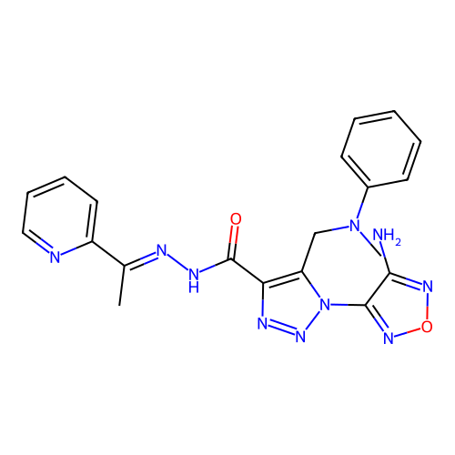 (E)-1-(4-amino-1,2,5-oxadiazol-3-yl)-5-((methyl(phenyl)amino)methyl)-N'-(1-(pyridin-2-yl)ethylidene)-1H-1,2,3-triazole-4-carbohydrazide structure
