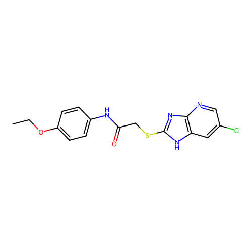 2-[(6-chloro-1H-imidazo[4,5-b]pyridin-2-yl)sulfanyl]-N-(4-ethoxyphenyl)acetamide structure