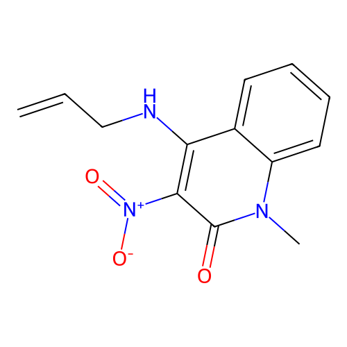 1-methyl-3-nitro-4-(prop-2-en-1-ylamino)quinolin-2(1H)-one structure