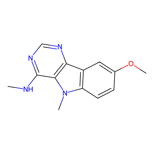 8-methoxy-N,5-dimethyl-5H-pyrimido[5,4-b]indol-4-amine structure