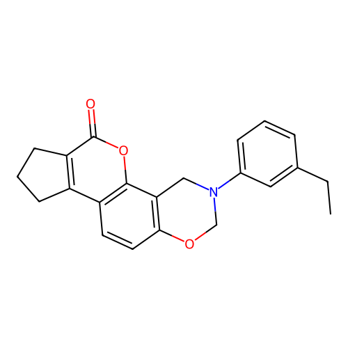 3-(3-ethylphenyl)-3,4,8,9-tetrahydro-2H-cyclopenta[3,4]chromeno[8,7-e][1,3]oxazin-6(7H)-one structure